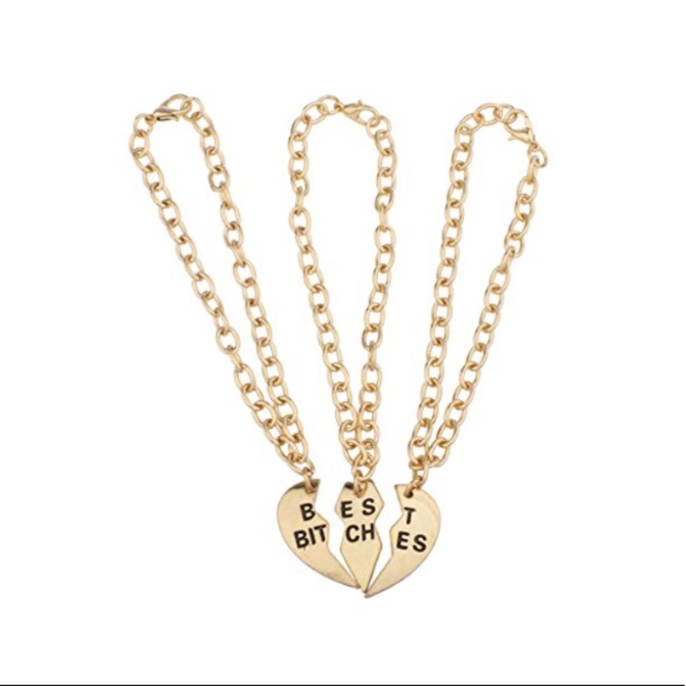 ✨nwt✨trio gold chain best b***ches bracelets